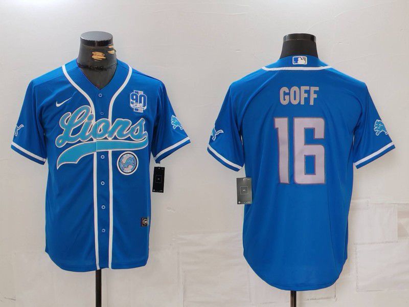 Men Detroit Lions #16 Goff Blue Second generation joint name 2024 Nike Limited NFL Jersey style 6->detroit lions->NFL Jersey